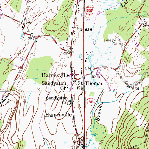Topographic Map of Hainesville, NJ
