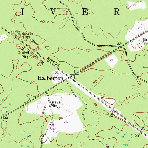 Topographic Map of Halberton, NJ