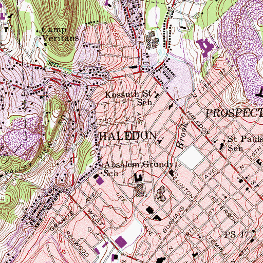 Topographic Map of Haledon, NJ