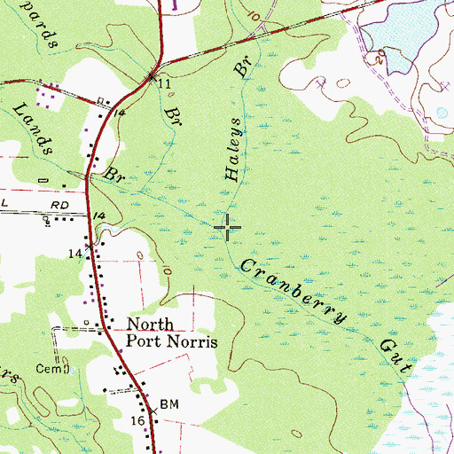 Topographic Map of Haleys Branch, NJ