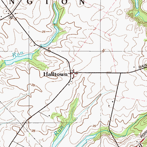 Topographic Map of Halltown, NJ