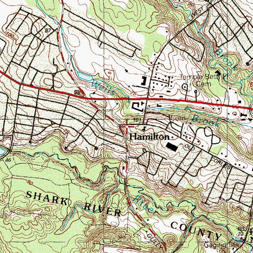 Topographic Map of Hamilton, NJ