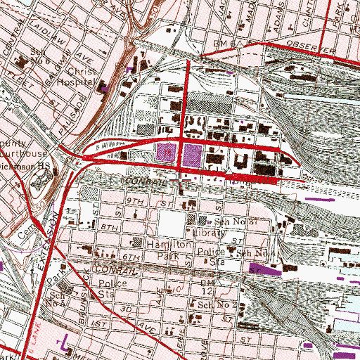 Topographic Map of Hamilton Park, NJ