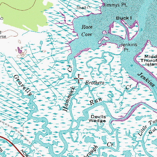 Topographic Map of Hammock Creek, NJ