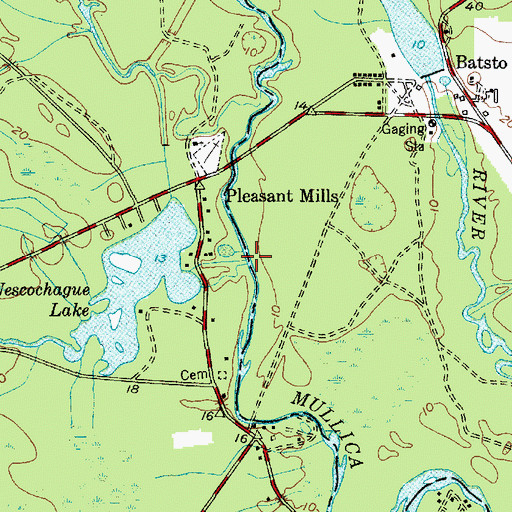 Topographic Map of Hammonton Creek, NJ