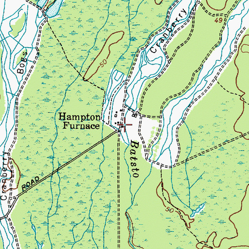 Topographic Map of Hampton Furnace, NJ