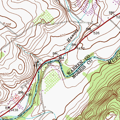 Topographic Map of Hances Brook, NJ