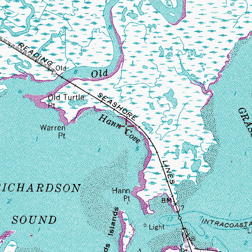 Topographic Map of Hann Cove, NJ