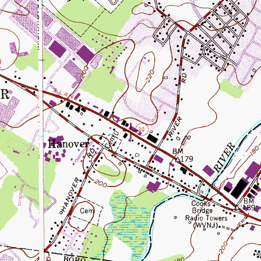 Topographic Map of Hanover, NJ