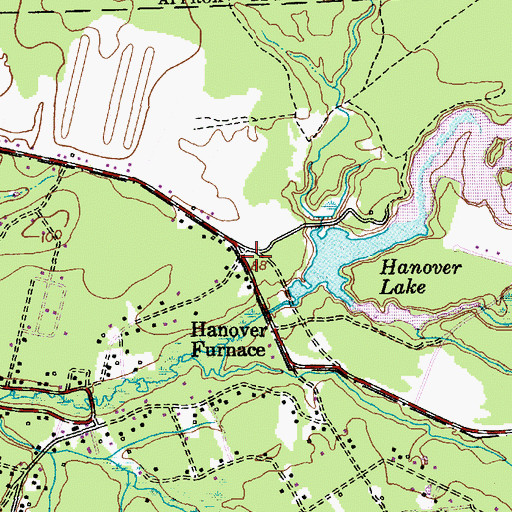 Topographic Map of Hanover Furnace, NJ