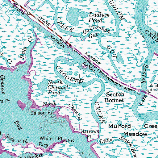 Topographic Map of Harbor Canal, NJ