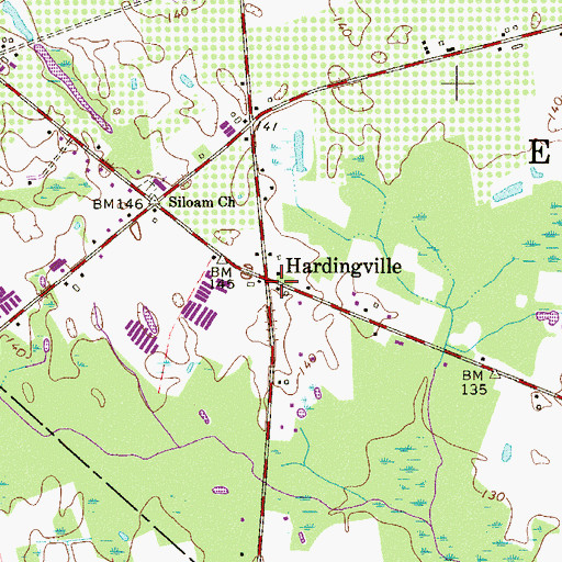 Topographic Map of Hardingville, NJ