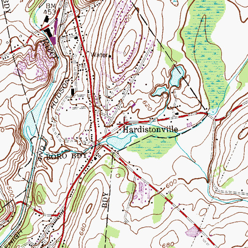 Topographic Map of Hardistonville, NJ