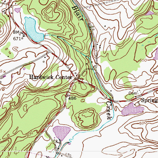 Topographic Map of Hardwick Center, NJ