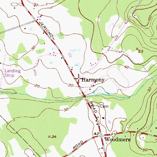 Topographic Map of Harmony, NJ