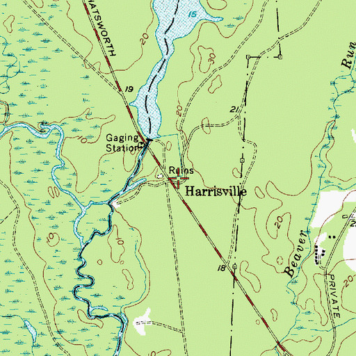 Topographic Map of Harrisville, NJ