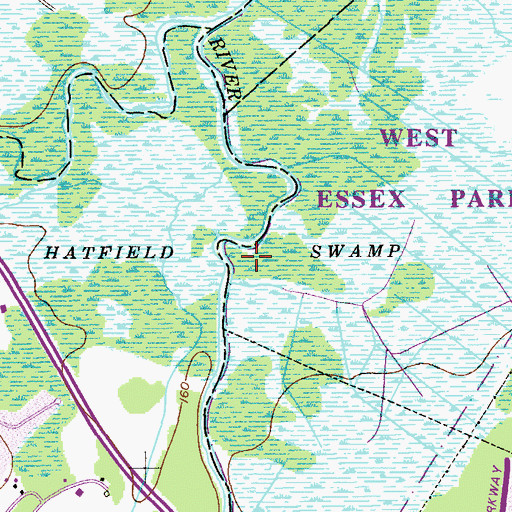 Topographic Map of Hatfield Swamp, NJ