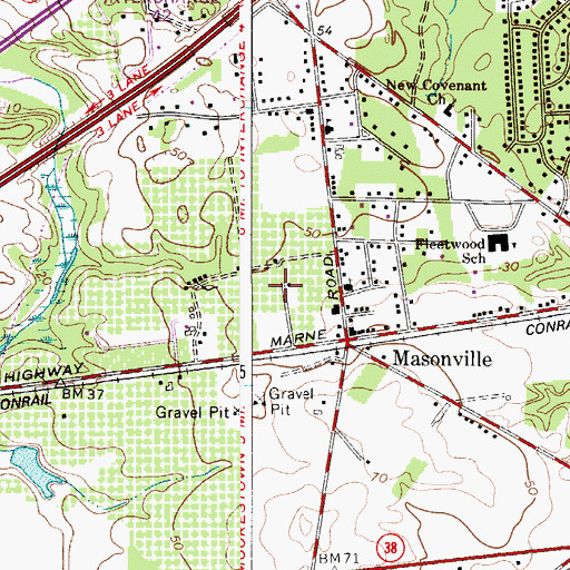 Topographic Map of Haulover Creek, NJ