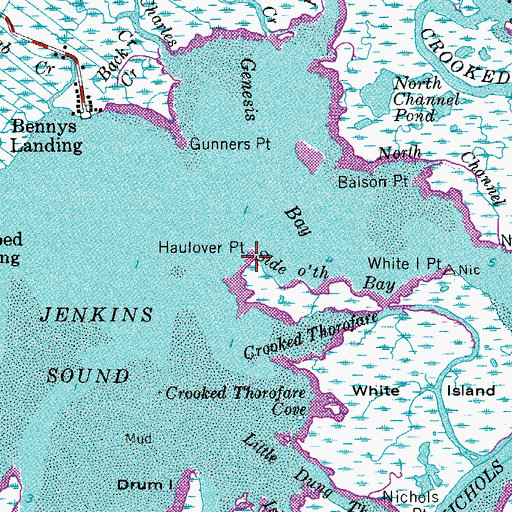 Topographic Map of Haulover Point, NJ