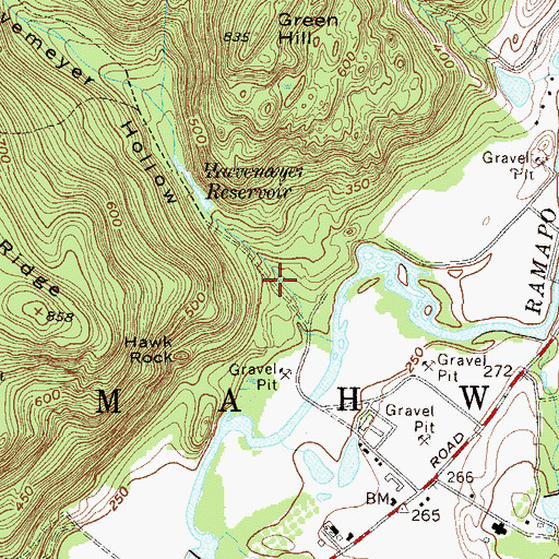 Topographic Map of Havemeyer Hollow, NJ