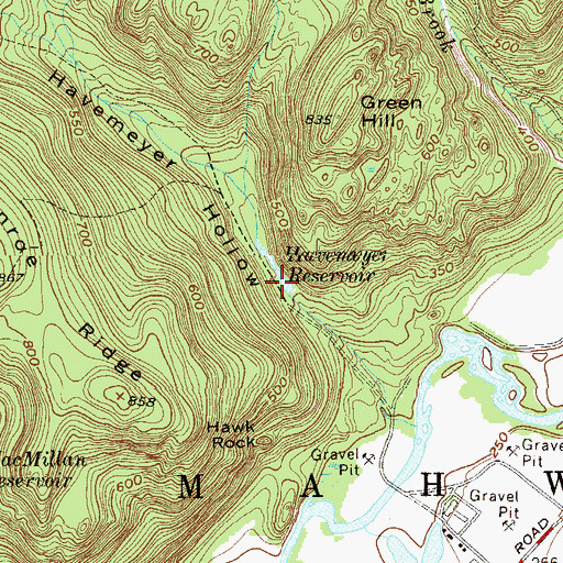 Topographic Map of Havemeyer Reservoir, NJ