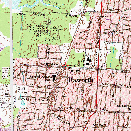 Topographic Map of Haworth, NJ
