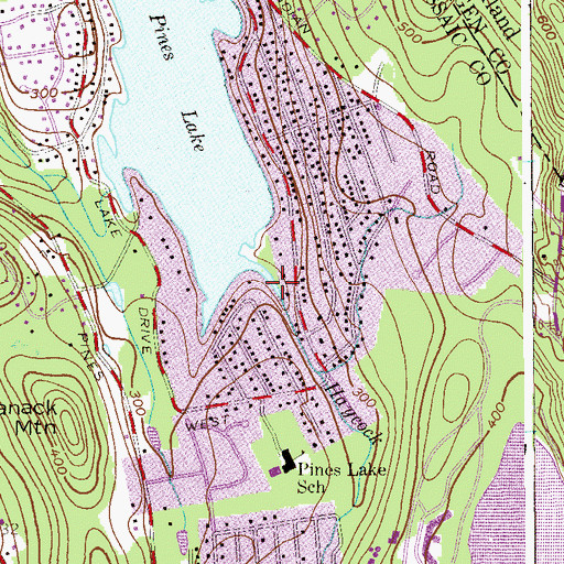 Topographic Map of Haycock Brook, NJ