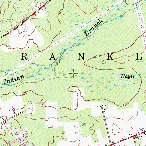 Topographic Map of Hayes Branch, NJ