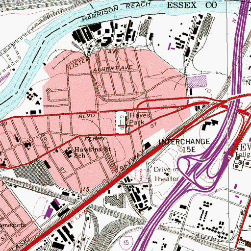 Topographic Map of Hayes Park, NJ