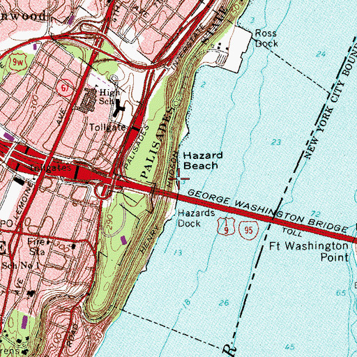 Topographic Map of Hazard Beach, NJ