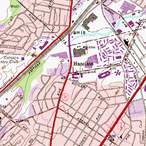 Topographic Map of Hazelton, NJ