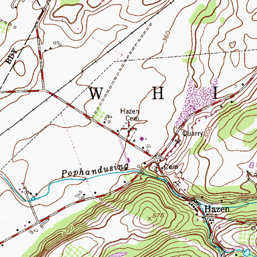 Topographic Map of Hazen Cemetery, NJ