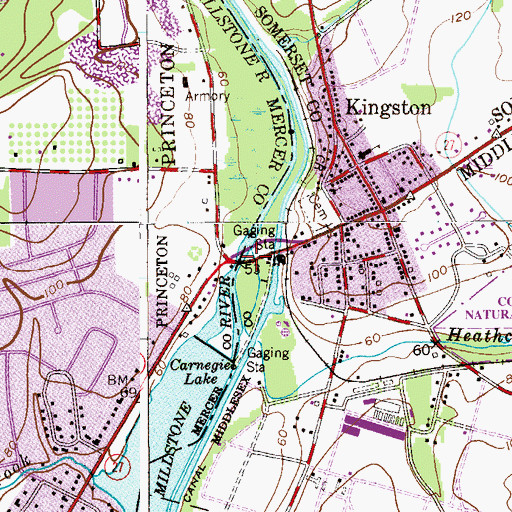 Topographic Map of Heathcote Brook, NJ