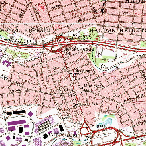 Topographic Map of Hedding Church, NJ