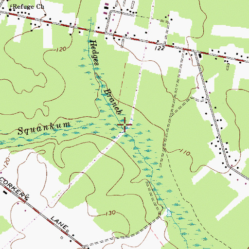 Topographic Map of Hedges Branch, NJ