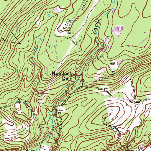 Topographic Map of Hemlock Glen, NJ