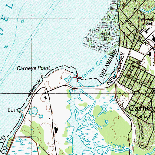 Topographic Map of Hanby Creek, NJ