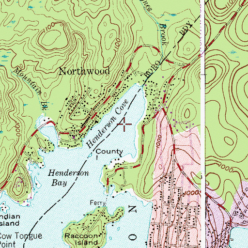 Topographic Map of Henderson Cove, NJ
