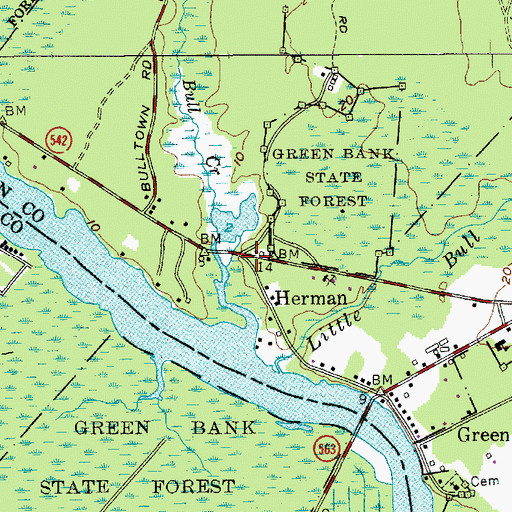 Topographic Map of Herman, NJ
