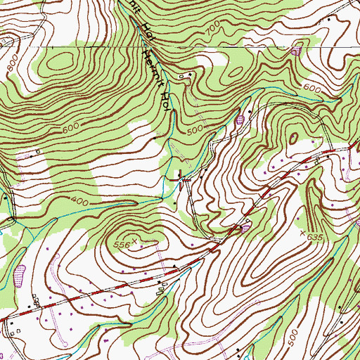 Topographic Map of Hermit Hollow, NJ