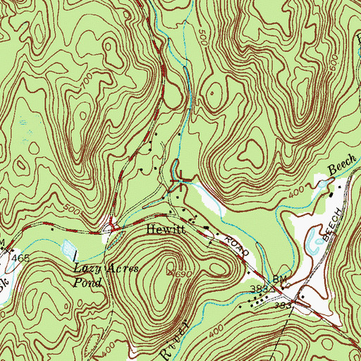 Topographic Map of Hewitt Brook, NJ