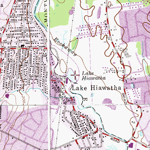 Topographic Map of Lake Hiawatha, NJ