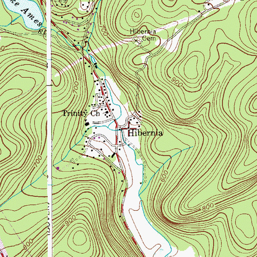 Topographic Map of Hibernia, NJ