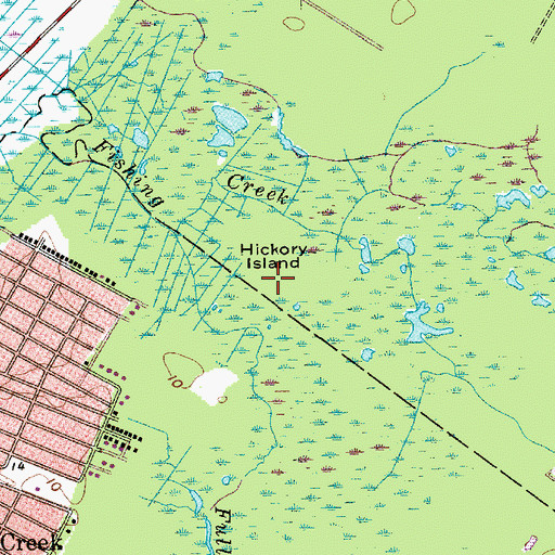 Topographic Map of Hickory Island, NJ