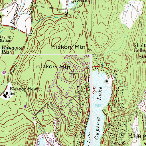 Topographic Map of Hickory Mountain, NJ