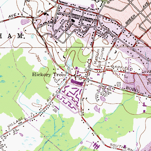 Topographic Map of Hickory Tree, NJ