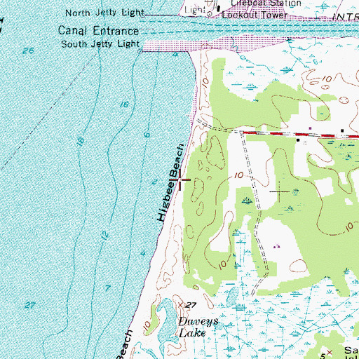 Topographic Map of Higbee Beach, NJ
