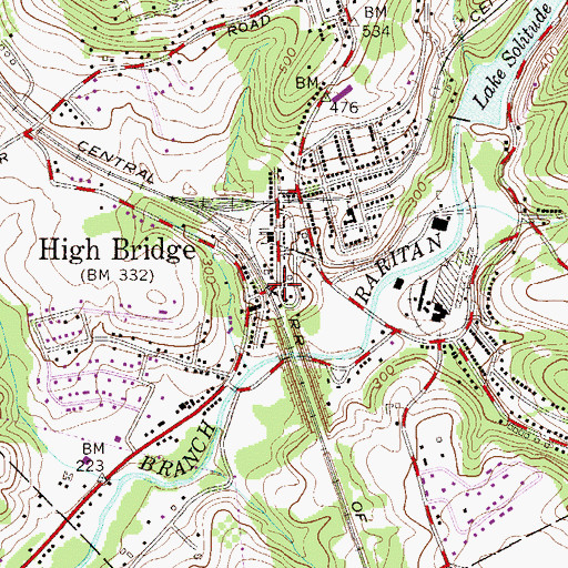 Topographic Map of High Bridge, NJ
