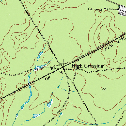 Topographic Map of High Crossing, NJ