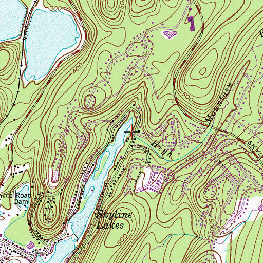 Topographic Map of High Mountain Brook, NJ